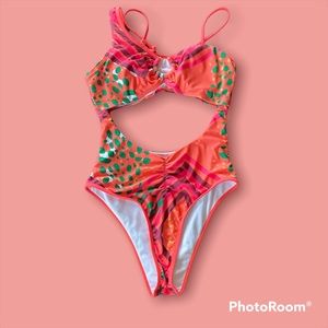 SHEIN Patterned One Piece Swim Suit. Size Medium
